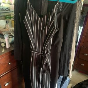 Black and white stripped jumpsuit
